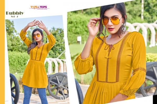 Tips Tops Bubbly vol 7 Rayon Slub Designer Western Top Collection